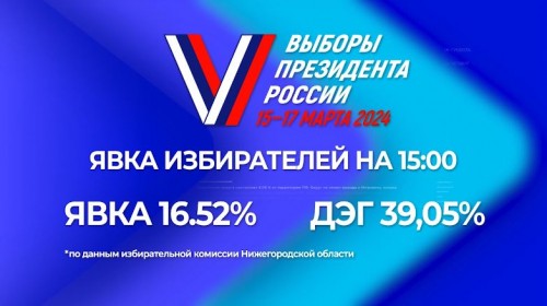 В Нижегородской области по состоянию на 15.00 общая явка на выборах составляет более 16,5%