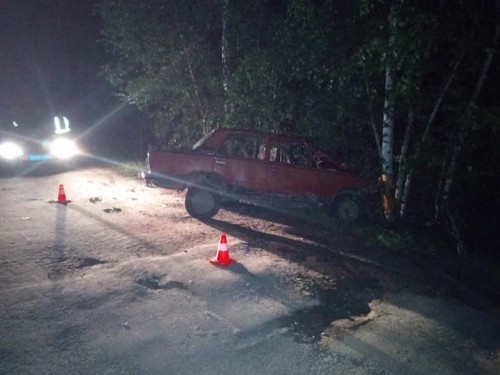 Нетрезвый водитель без прав пострадал, врезавшись с дерево в Навашинском районе