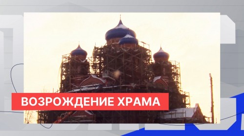 В Лукоянове освятили и установили кресты на куполах строящегося кафедрального собора 