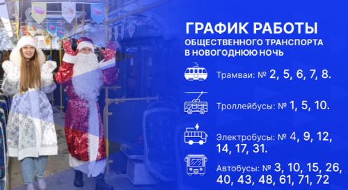 График работы общественного транспорта в новогоднюю ночь в Нижнем Новгороде