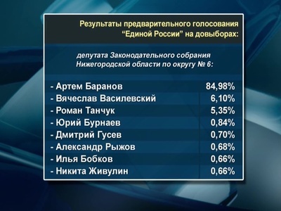 В нижегородском региональном отделении партии "Единая Россия" подвели итоги единого дня предварительного голосования