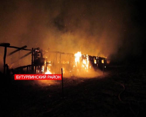 Сарай с 20 овцами сгорел в Бутурлинском районе